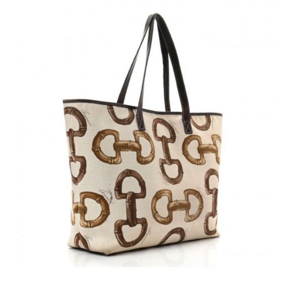 GUCCI VINTAGE Bamboo Link Tote Bag Pristine w Dustbag NEW LISTING - Picture 11 of 14